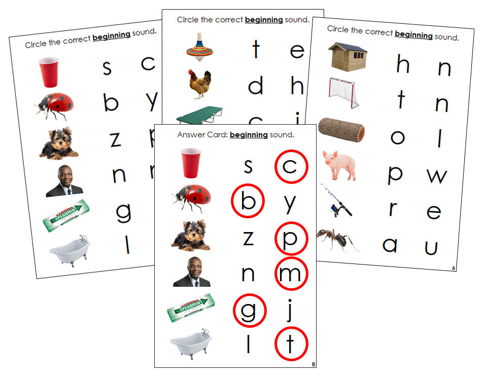 Montessori Step 1 Language Series Bundle (photos) - Phonetic Initial Sound Choice Cards - Montessori Print Shop phonics program