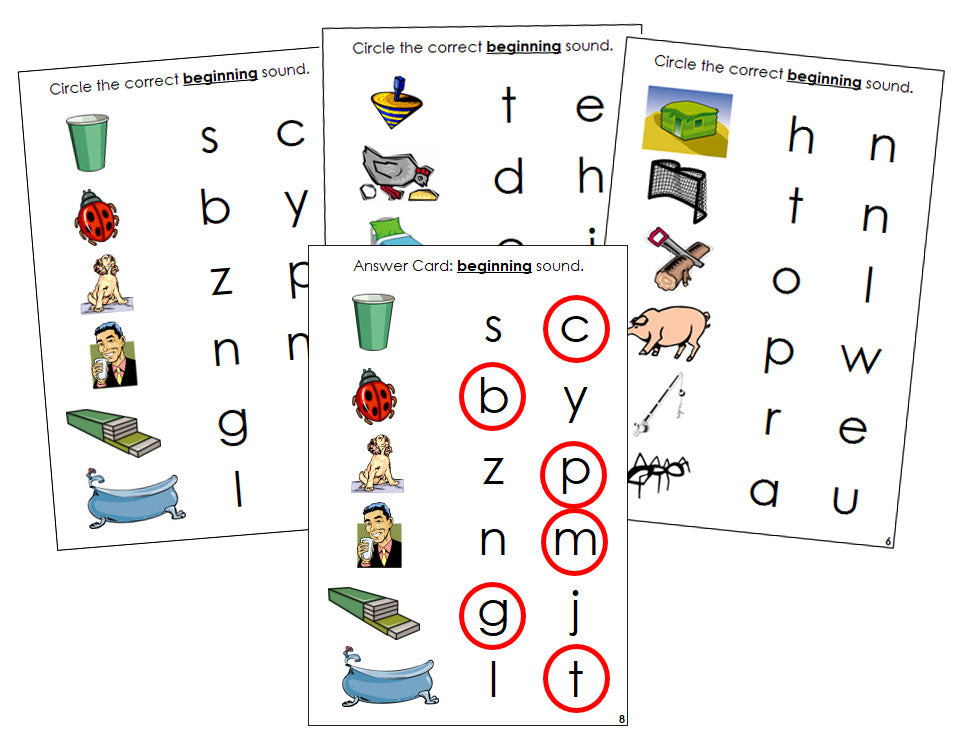 Montessori Step 1 Phonetic Language Series Bundle - Phonetic Initial Sound Choice Cards - Montessori Print Shop Phonics Language Series