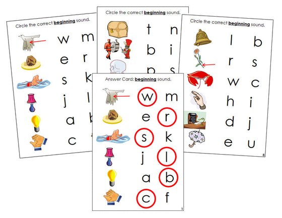Montessori Step 2: Initial Sound Choice Cards - Montessori phonetic language cards - Montessori Print Shop Digital Download