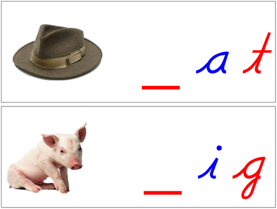 phonetic sound cards - Montessori moveable alphabet