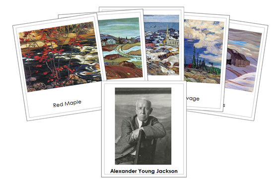 Alexander Young Jackson 3-Part Art Cards (color-coded) - Montessori Print Shop Digital Download