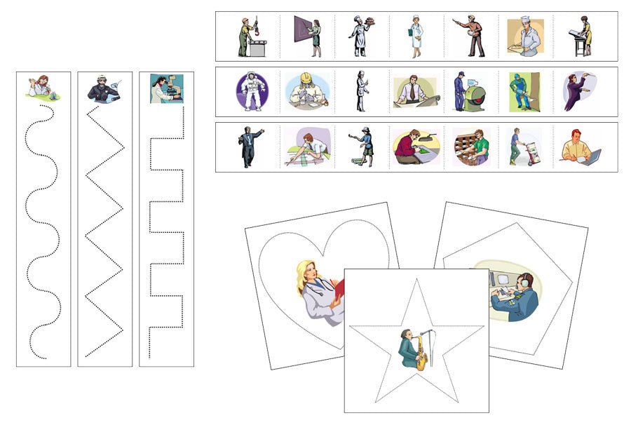 Jobs Cutting Work - Preschool Activity - Montessori Print Shop Digital Download