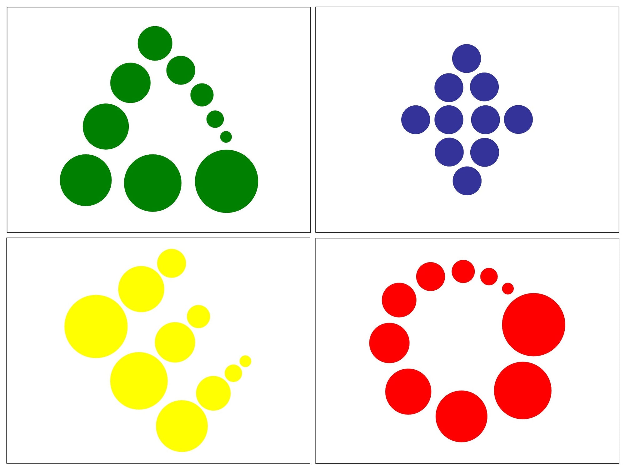 Montessori Knobless Cylinder Pattern Cards Set 1 - Montessori Print Shop