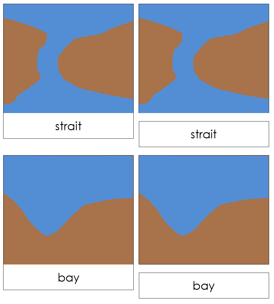 Land & Water Forms 3-Part Cards (b/b) - Montessori Print Shop Digital Download