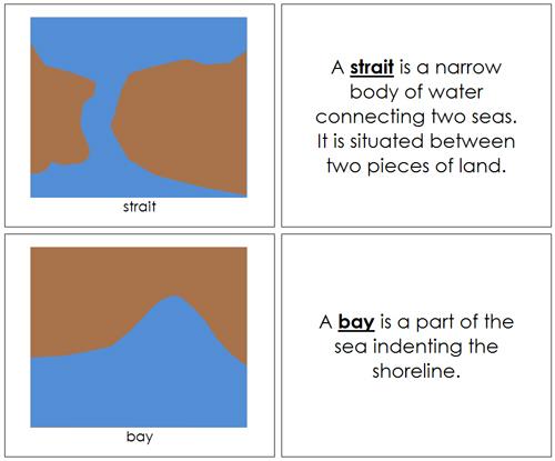 simple land and water form books - Montessori geography 