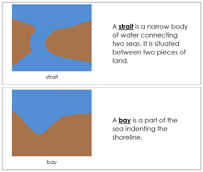Simple Land & Water Forms Book (blue/brown) - Montessori Print Shop Digital Download