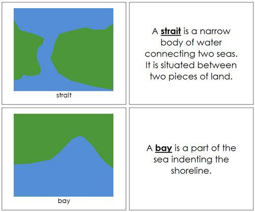 Land & Water Form Book - Montessori geography materials