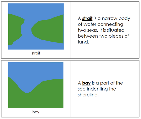 Simple Land & Water Forms Book (blue/green) - Montessori Print Shop Digital Download