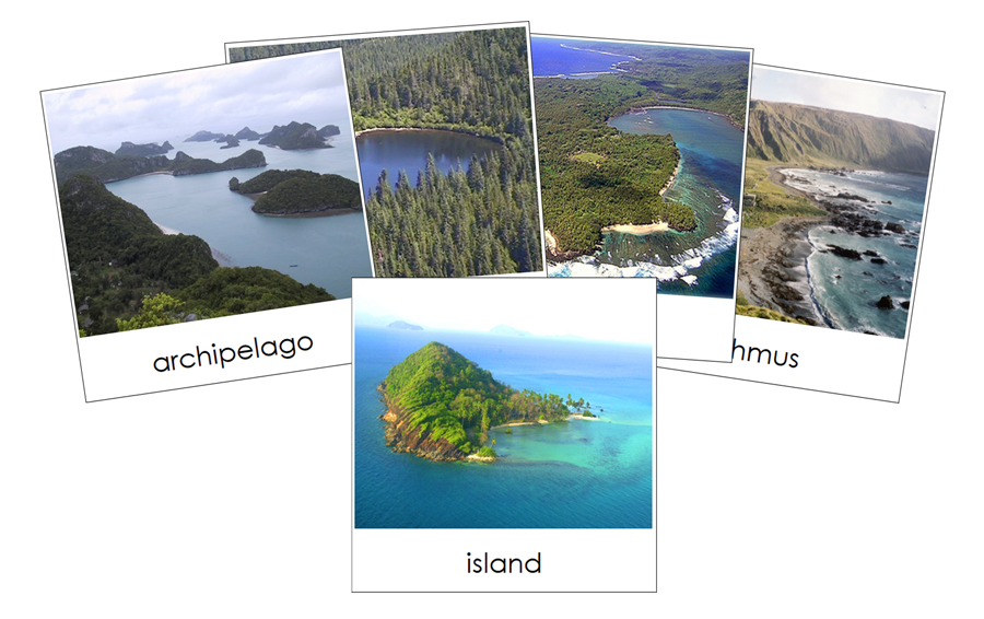 Land & Water Forms Photo 3-Part Cards - Montessori Print Shop Digital Download