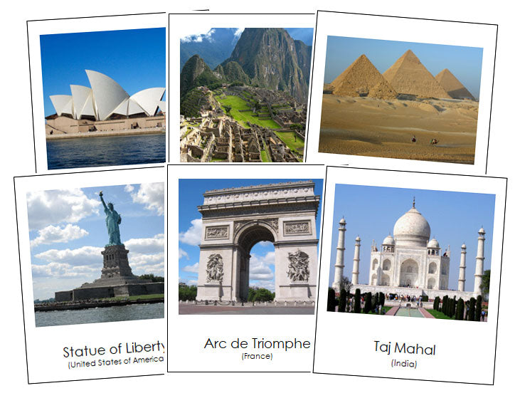 Landmarks of the World 3-Part Continent Cards Bundle - Montessori Print Shop Digital Download