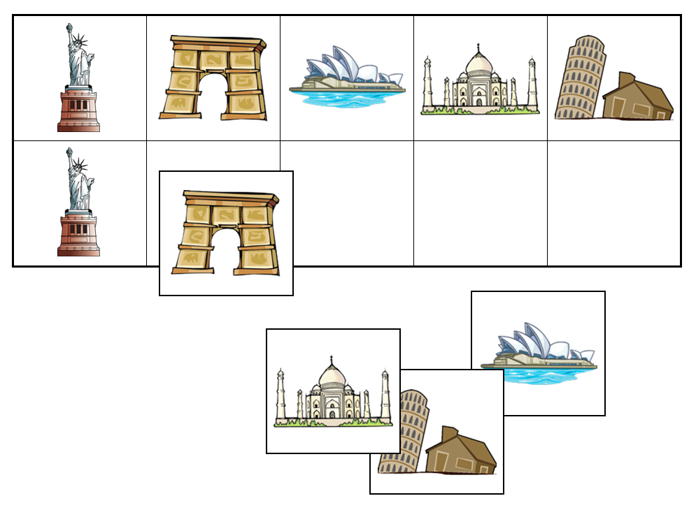 Landmarks Match-Up & Memory Game - Montessori Print Shop Digital Download preschool activity