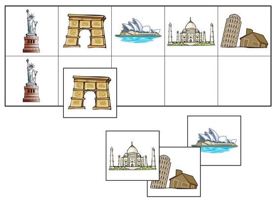 Landmarks Match-Up & Memory Game - Montessori Print Shop preschool activity