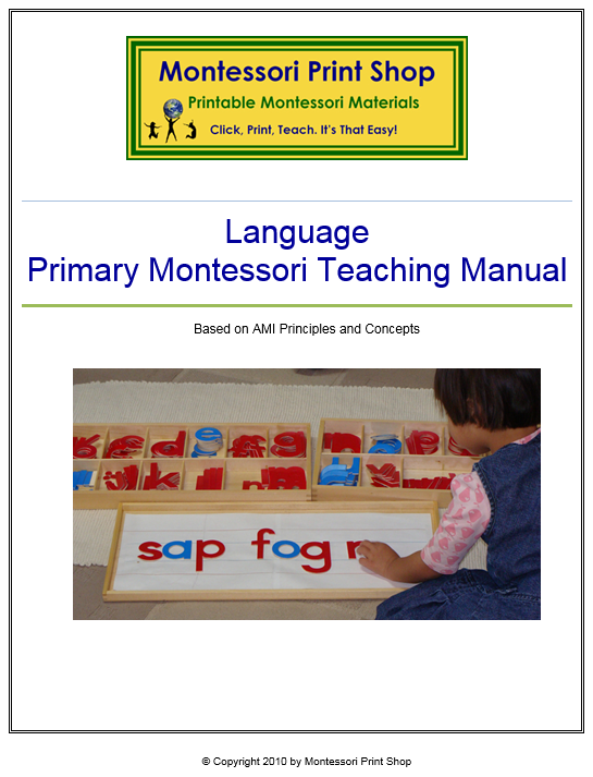 Primary Montessori Language Teaching Manual - Montessori Print Shop Digital Download