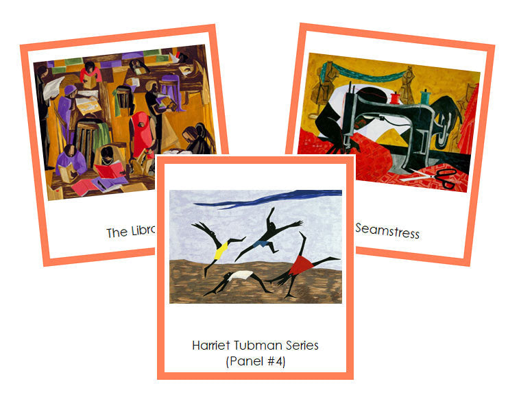 Jacob Lawrence Art Cards (color borders) - Montessori Print Shop