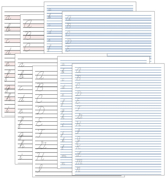 Letter Tracing Paper - Cursive - Montessori Print Shop