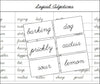 Logical Adjectives Matching Cards (cursive) - Montessori Print Shop grammar lesson