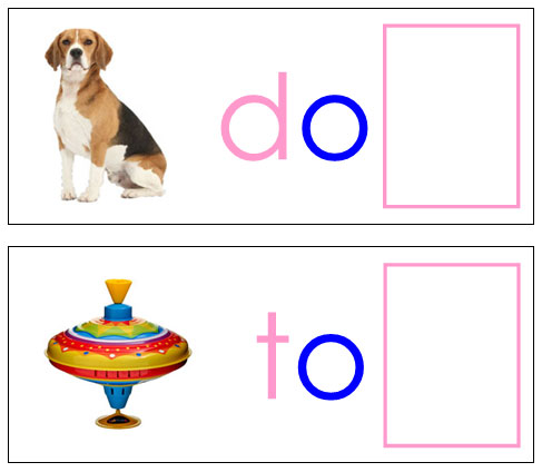 Ending Sound Cards (print) - Pink/Blue - Montessori Print Shop Digital Download