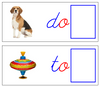 Ending Sound Cards (NEW cursive) - Blue/Red - Montessori Print Shop