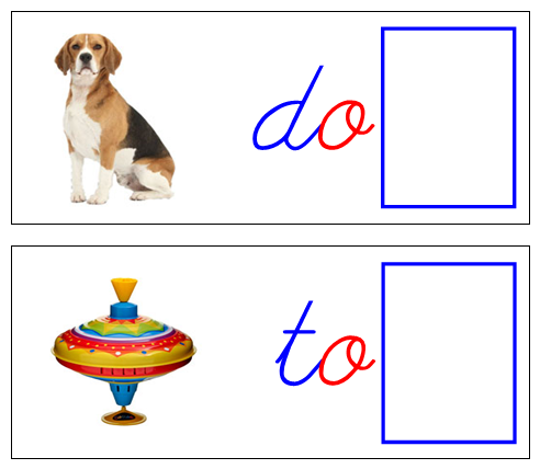 Ending Sound Cards (NEW cursive) - Blue/Red - Montessori Print Shop Digital Download