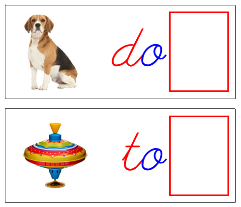 Ending Sound Cards (NEW cursive) - Red/Blue - Montessori Print Shop Digital Download