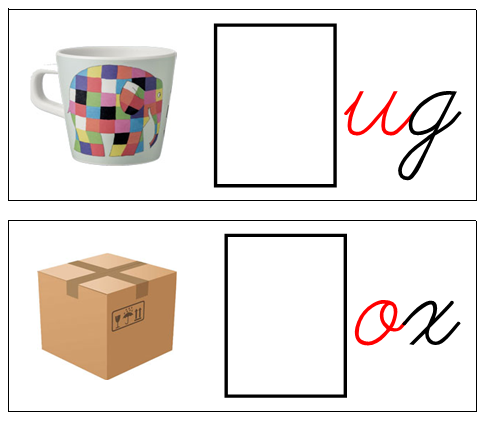 Initial Sound Cards (NEW cursive) - Black/Red - Montessori Print Shop Digital Download