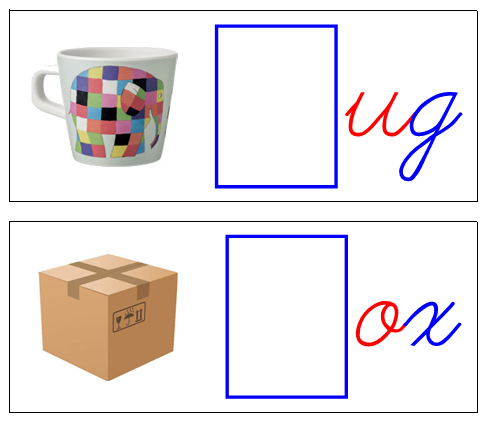 Initial Sound Cards (NEW cursive) - Blue/Red - Montessori Print Shop Digital Download