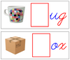 Initial Sound Cards (NEW cursive) - Red/Blue - Montessori Print Shop