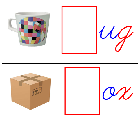 Initial Sound Cards (NEW cursive) - Red/Blue - Montessori Print Shop Digital Download
