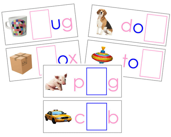 Printable Print Moveable Alphabet Sound Cards Bundle pink/blue - Montessori Print Shop