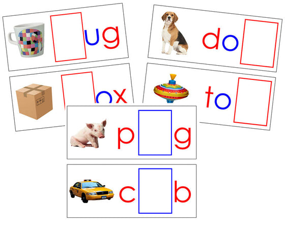 Printable Print Moveable Alphabet Sound Cards Bundle red/blue - Montessori Print Shop