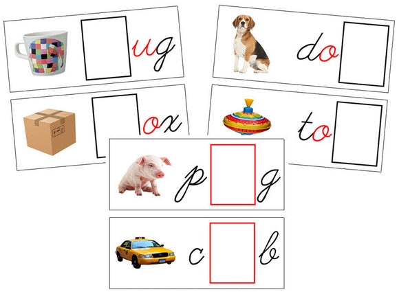 Printable NEW Cursive Moveable Alphabet Sound Cards Bundle black/red