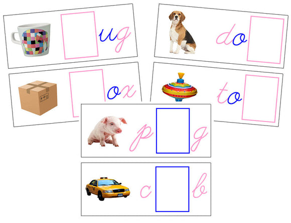 Printable NEW Cursive Moveable Alphabet Sound Cards Bundle pink/blue