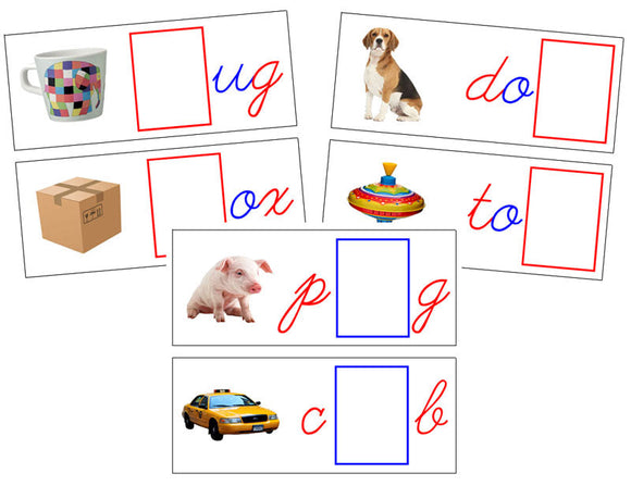 Printable NEW Cursive Moveable Alphabet Sound Cards Bundle red/blue