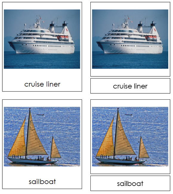 Types of Marine Transportation 3-Part Cards - Montessori Print Shop