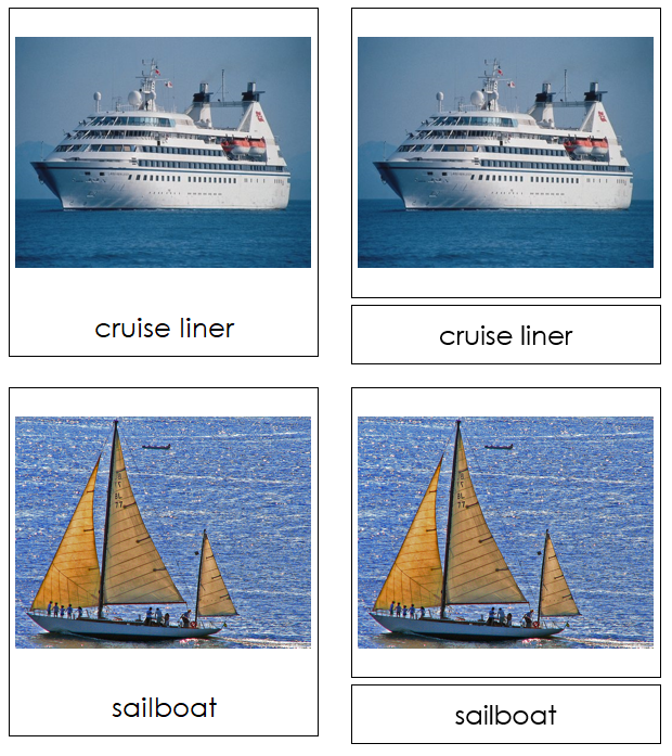 Marine Transportation 3-Part Cards - Montessori Print Shop