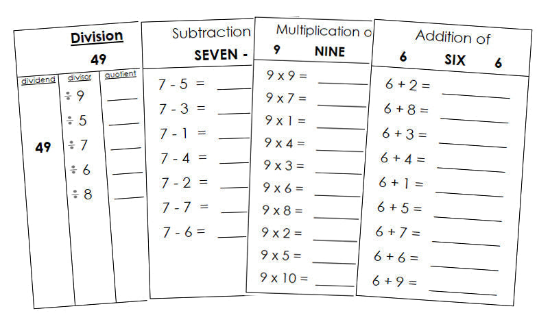 Printable Montessori Math Operations Booklets (random order) - Montessori Print Shop Digital Download