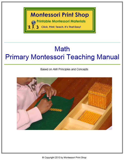 Primary Montessori Math Teaching Manual - Montessori Print Shop Digital Download