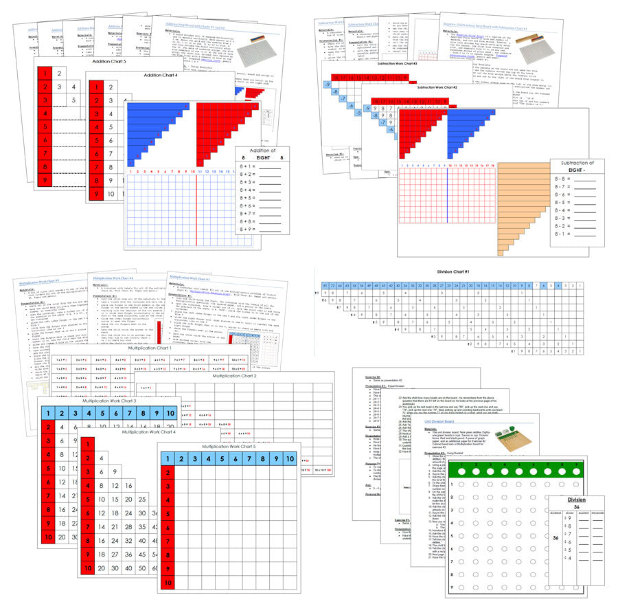 Printable Montessori Math Operation Boards, Charts, Instructions, and Materials - Montessori Print Shop Digital Download