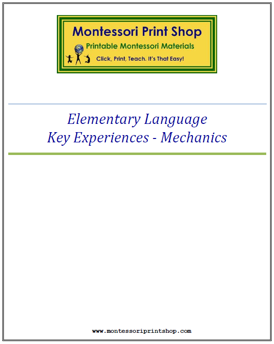 Elementary Montessori Grammar Mechanics Key Experiences - Montessori Print Shop Digital Download