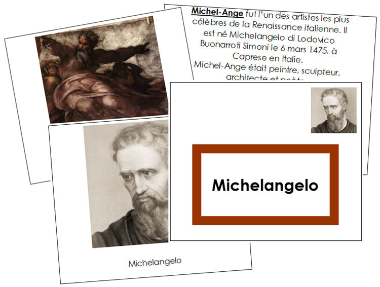 French - Michelangelo Art Book (color-coded) - Montessori Print Shop Digital Download