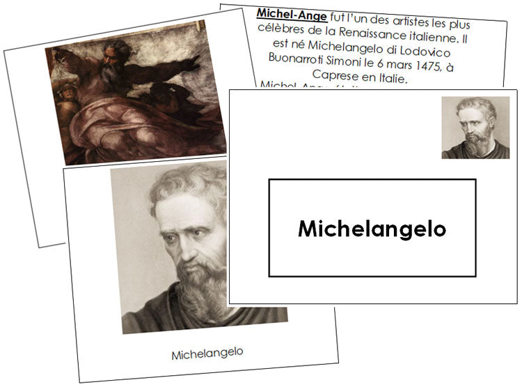 French - Michelangelo Art Book - Montessori Print Shop Digital Download
