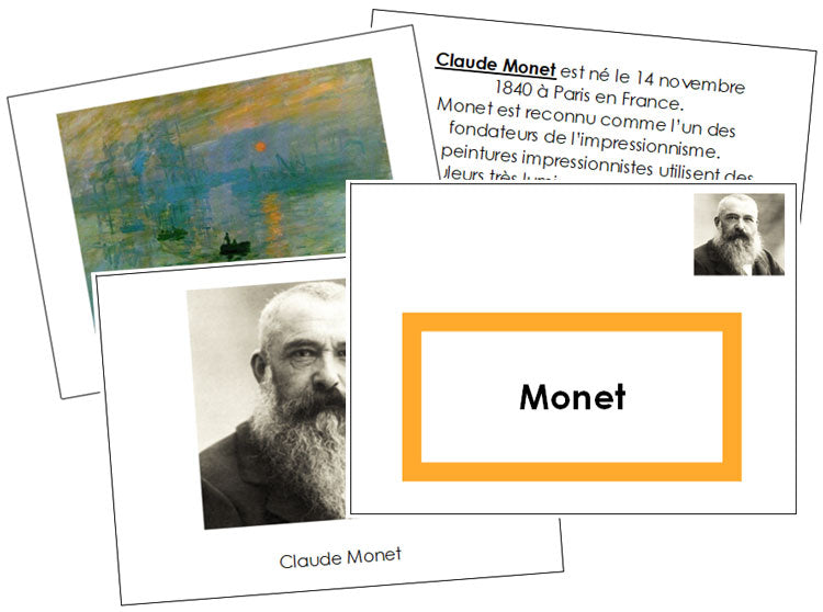 French - Claude Monet Art Book (color-coded) - Montessori Print Shop Digital Download