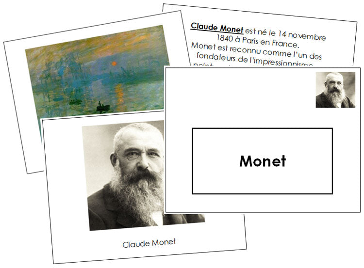 French - Claude Monet Art Book - Montessori Print Shop Digital Download