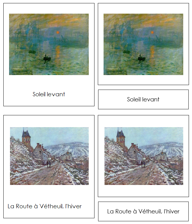 French - Claude Monet Art Cards - Montessori Print Shop Digital Download
