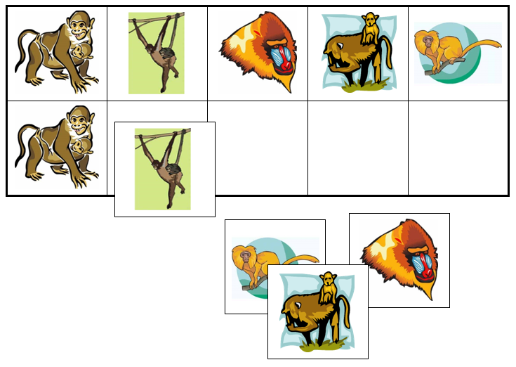 Monkey Match-Up & Memory Game - Montessori Print Shop Digital Download