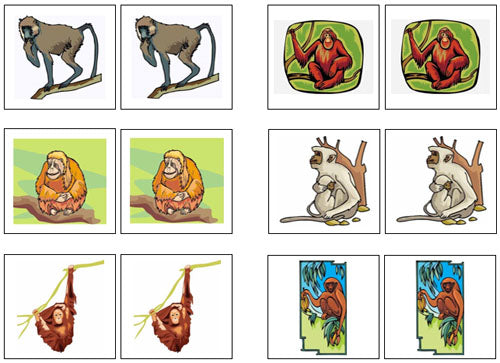 Monkey Match-Up & Memory Game - Montessori Print Shop Digital Download