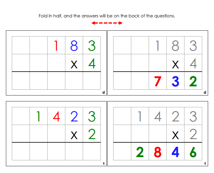 Montessori Multiplication Command Cards (color) - Montessori Print Shop