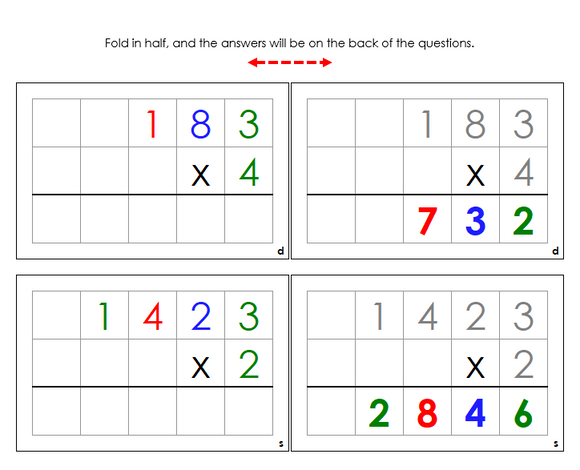 Montessori Multiplication Command Cards (color) - Montessori Print Shop