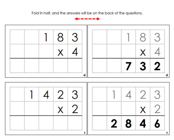 Montessori Multiplication Command Cards - Montessori Print Shop