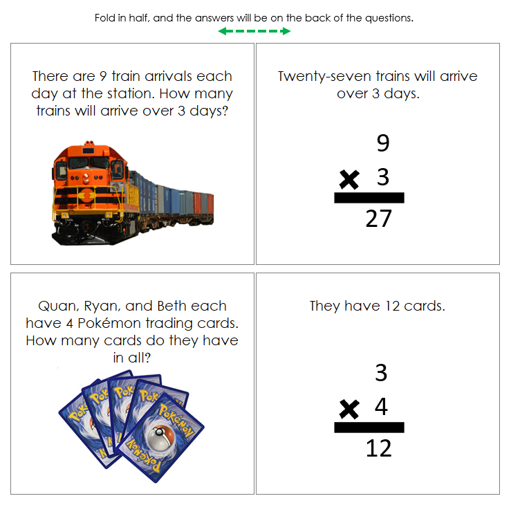 Multiplication Word Problems Set 2 - Montessori Print Shop Digital Download